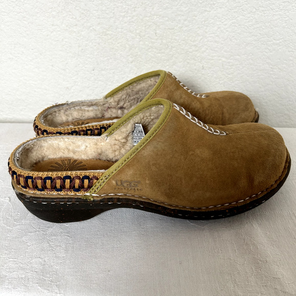 UGG leather clogs Women's Sz 8 Tasman Decorative stitching Boho Hippie Western - Picture 4 of 9